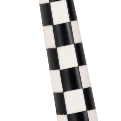 4" Checkerboard Handle Magnifying Glass, Black/whi