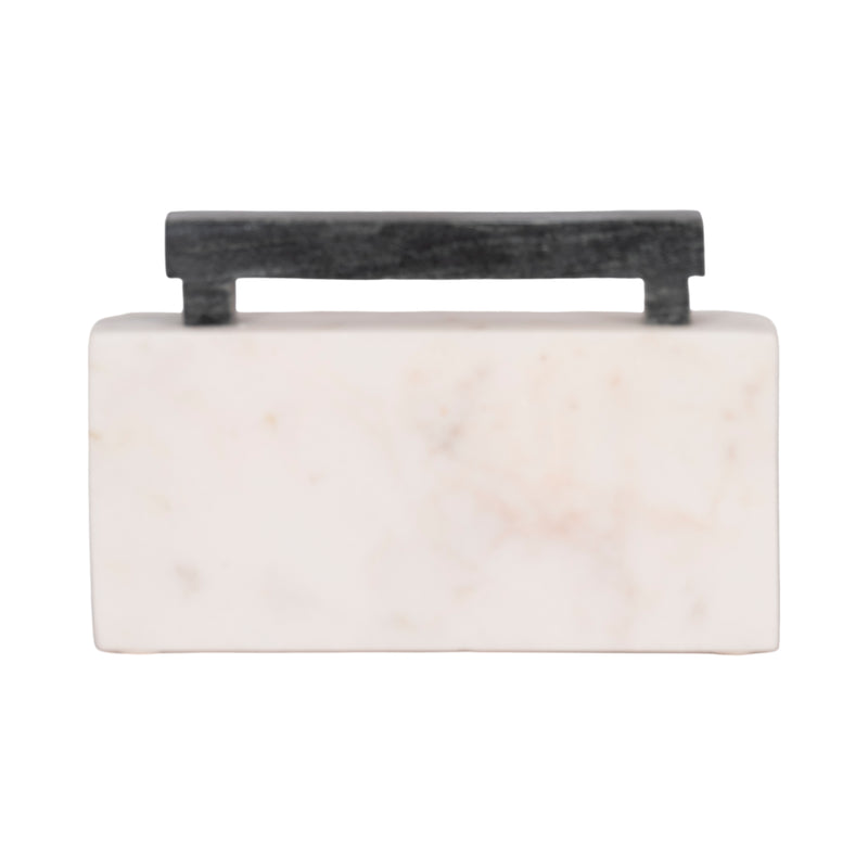 8" Marble Boombox, White/black