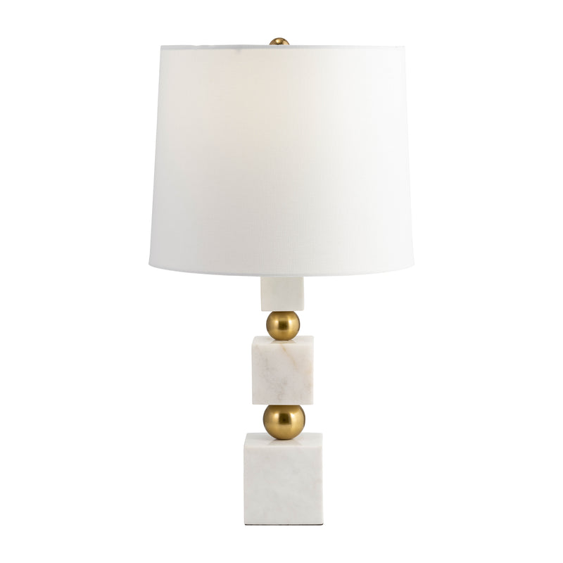 Marble, 24" Cubes & Orbs Table Lamp, White/gold