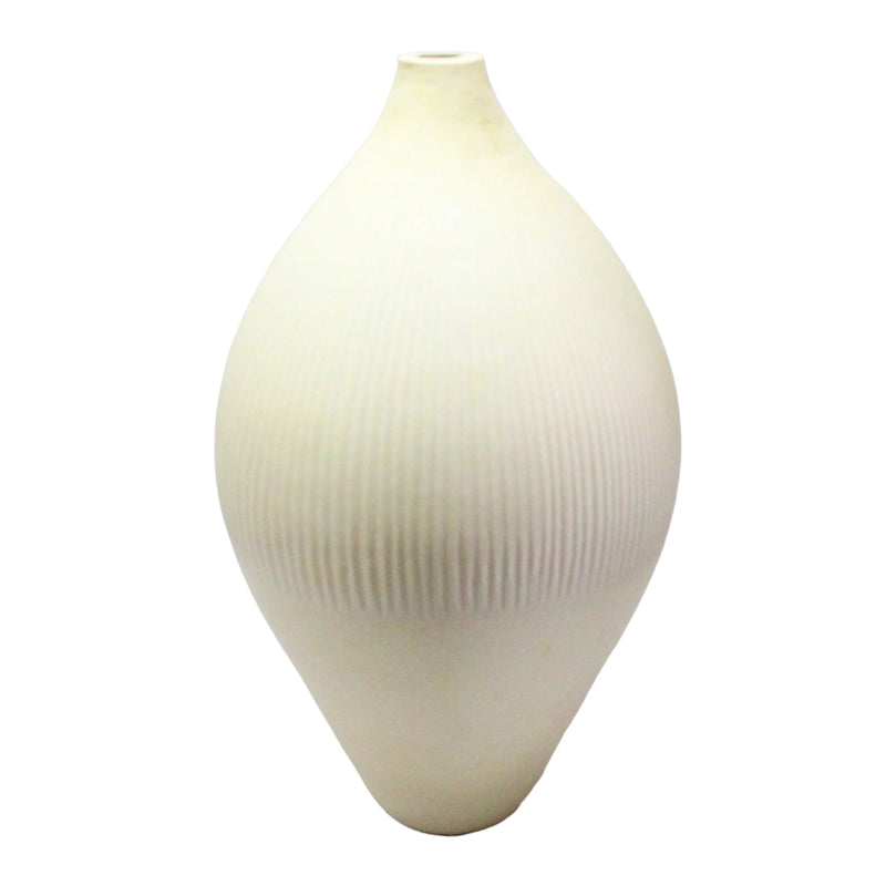 19" WALLACE CREAM LARGE GLASS VASE