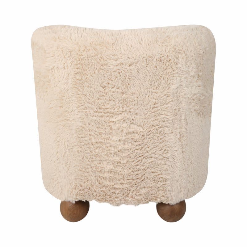 BALL-FOOT ACCENT CHAIR, IVORY