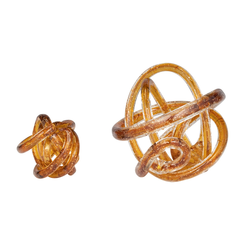 GLASS, 6" KNOT AMBER