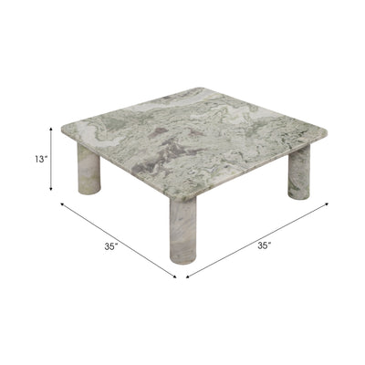 MARBLE, 35" COFFEE TABLE, GREEN KD