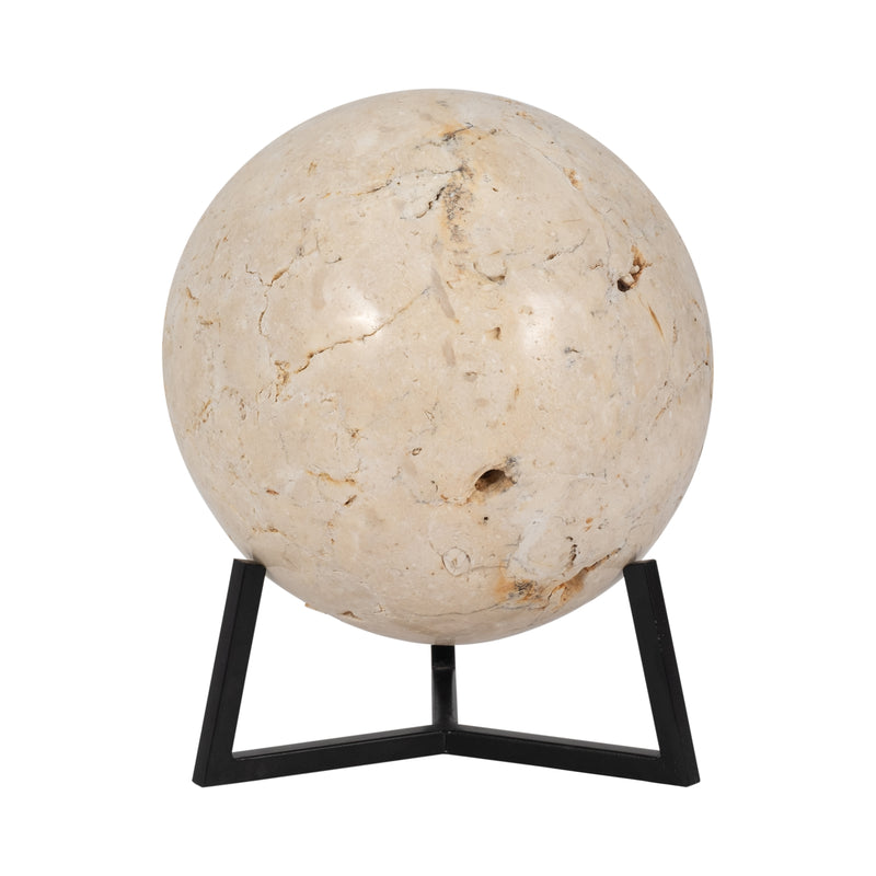 Stone, 9" Moon On Stand, Ivory