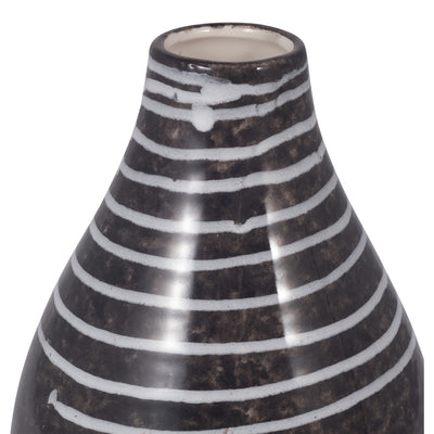 CER, 10" PRIMEVAL VASE, BLACK