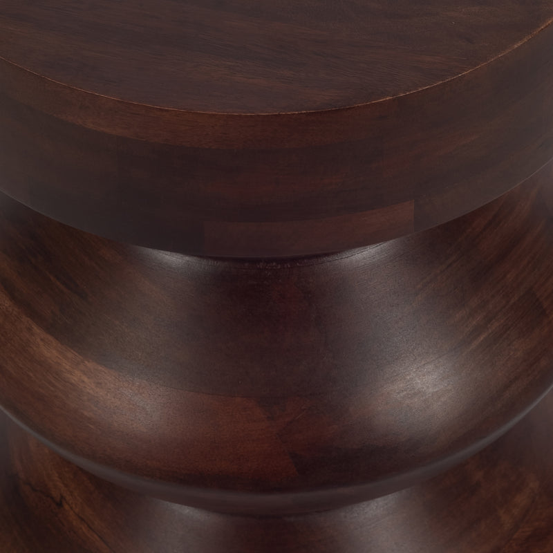 18" SOLID MANGO SIDE TABLE, WALNUT