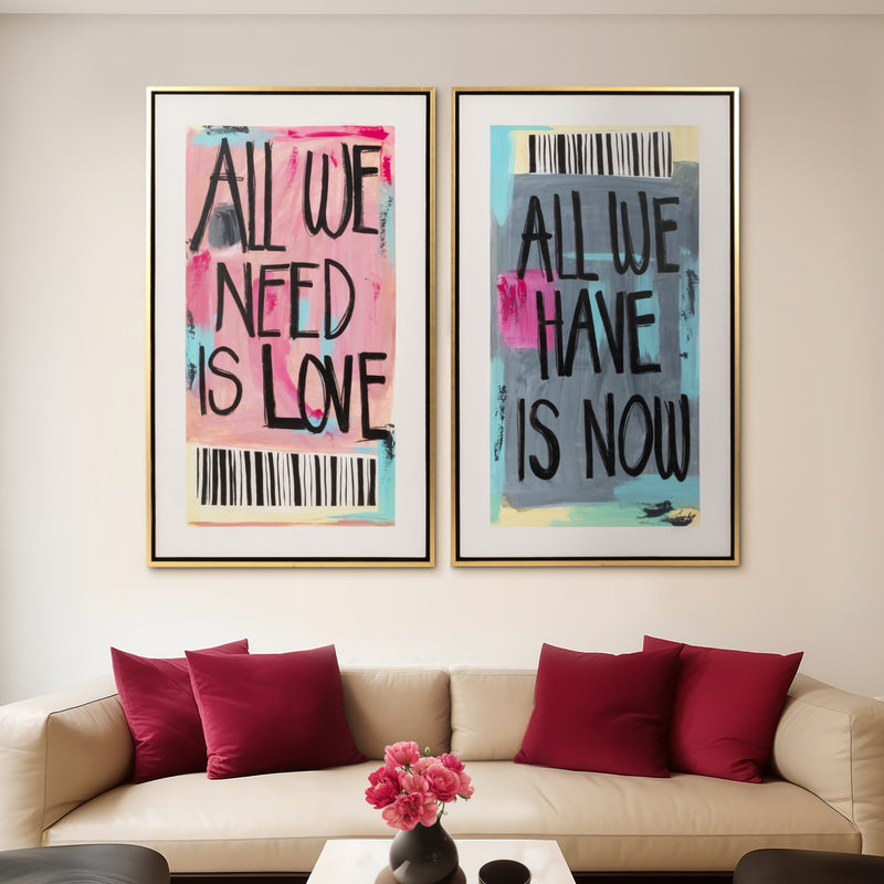 S/2 71x59 Hand Painted All We Need All We Have,mul