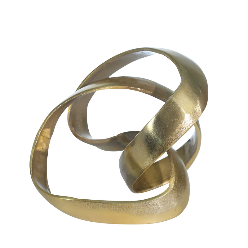 ALUMINUM KNOT SCULPTURE, 7", GOLD