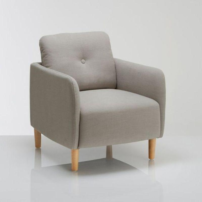 Modern Gray Velvet Chair Swedish Wood By Alhome - 110110682