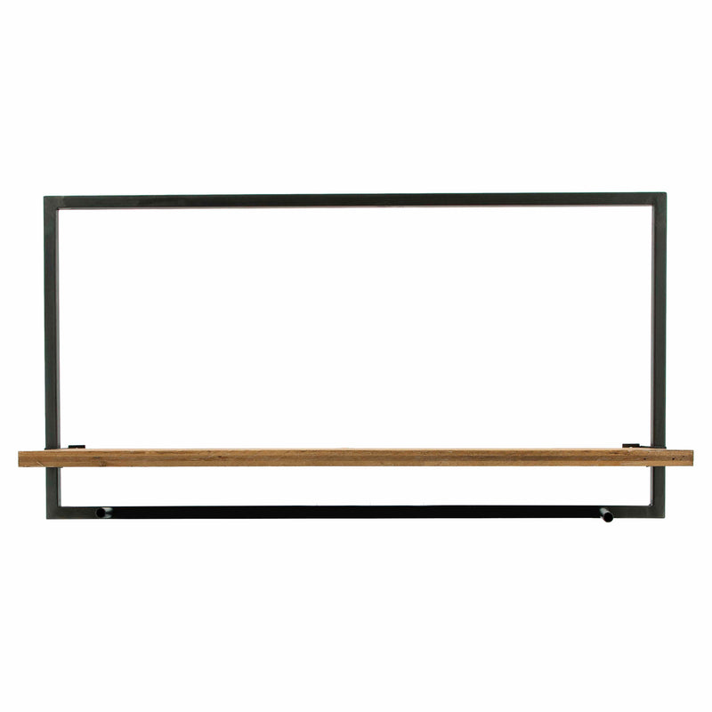 S/5 WOOD/METAL WALL SHELVES