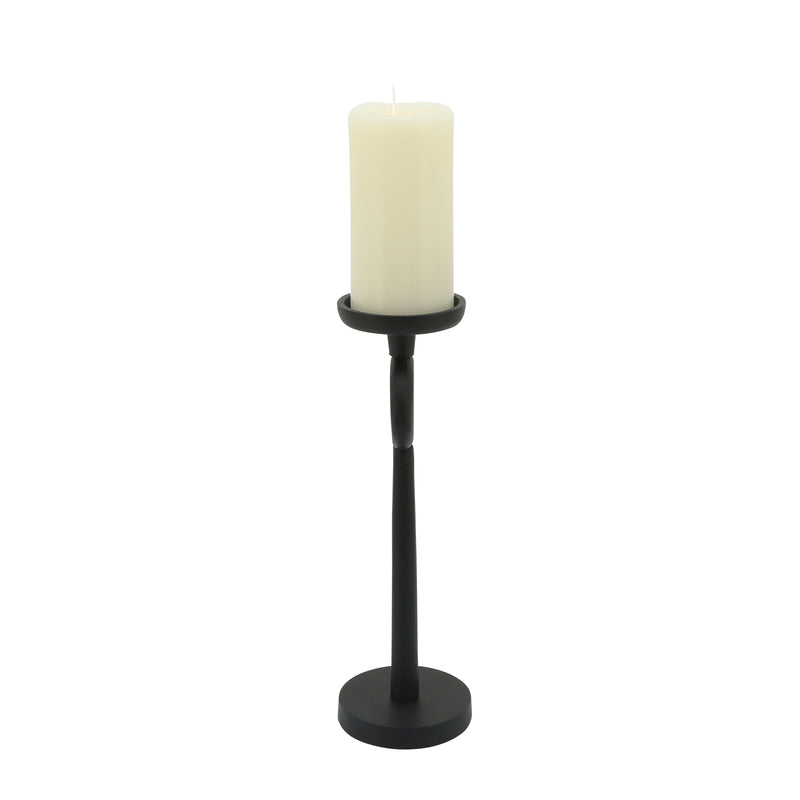 13"H METAL CANDLE HOLDER, BLACK