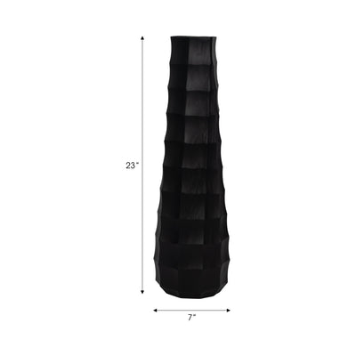 23" Terini Medium  Metal Vase, Black