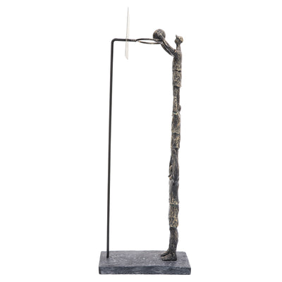 RESIN, 19"H 3-MEN DUNK, BRONZE