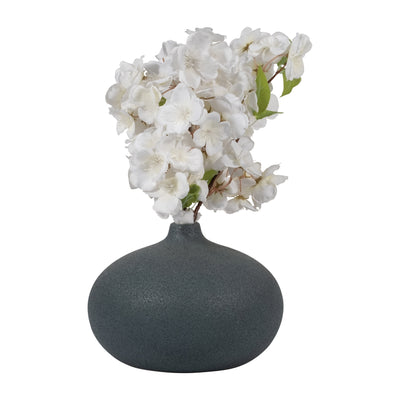 CER, 5" ROUND VOLCANIC VASE, DENIM NAVY BLUE