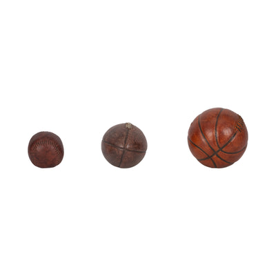 S/3 3/5/6" Sports Ball Objects, Multi