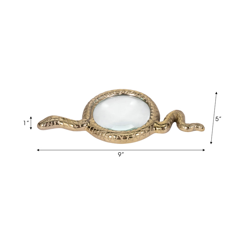 9" Snake Magnifying Glass, Gold