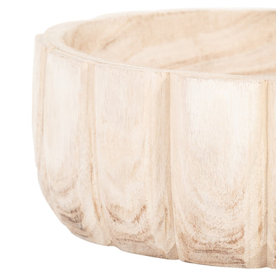 WOOD, 9" SCALLOPED BOWL, NATURAL