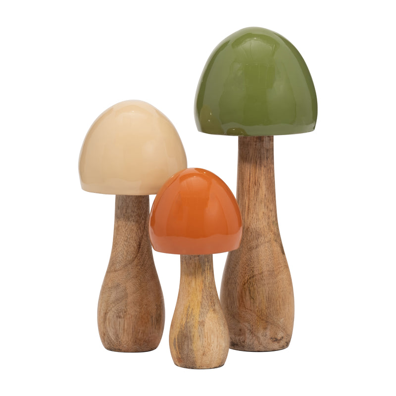 WOOD, 6" CONED MUSHROOM, BURNT ORANGE