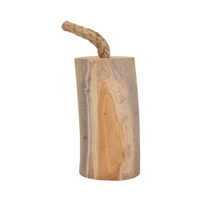 Wood, 10" Door Stopper W/ Handle, Natural