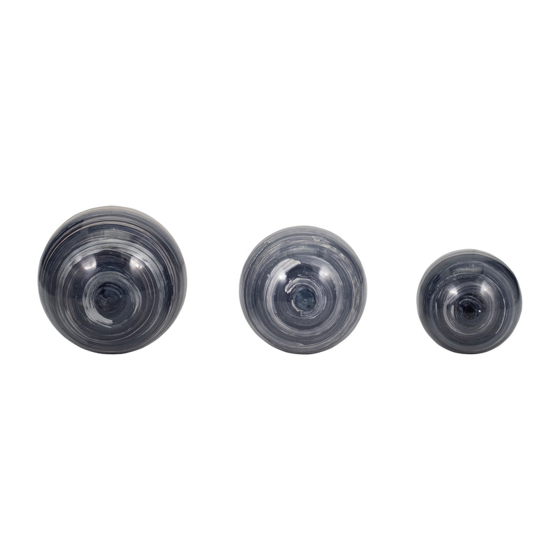 METAL, S/3 GALAZY ORBS, 2-TONE BLACK