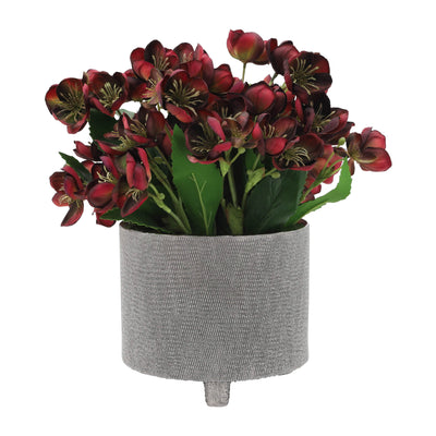 CER, S/2 6/8" FOOTED SCRATCHED PLANTERS, SILVER