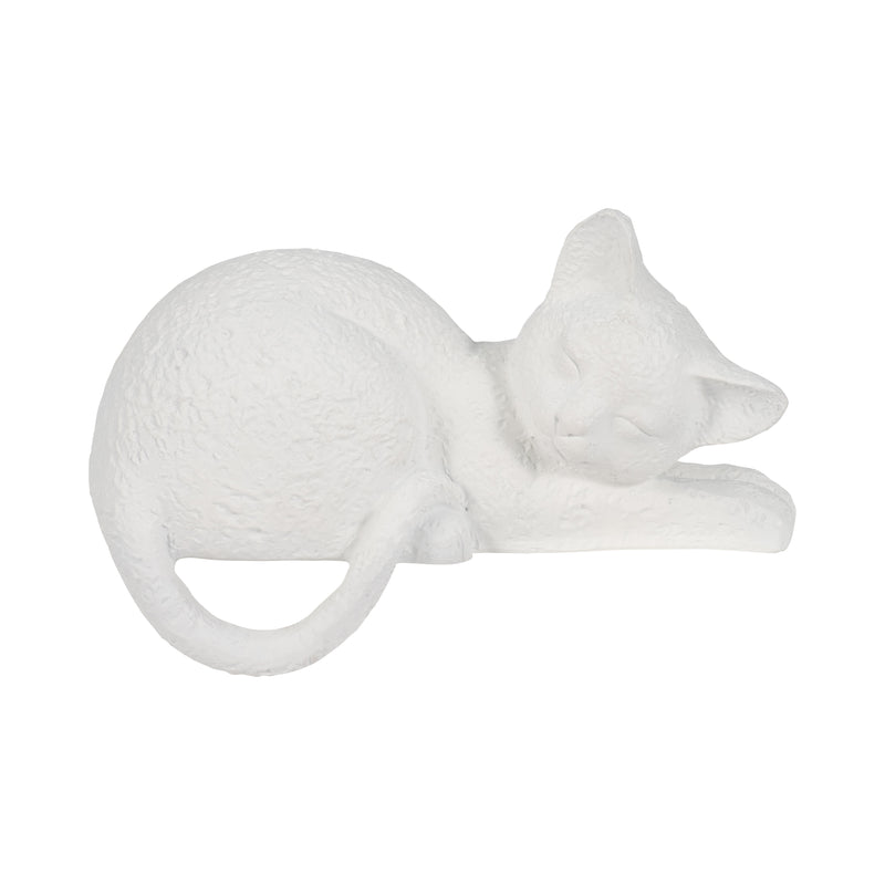 7" Sleeping Kitty, White