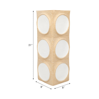 Ecomix, 21" Big Polka Dot Vase, Ivory