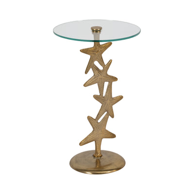 Metal/glass 15"d/25"h,gold Starfish Sidetable Kd