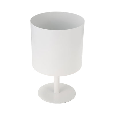 Ec Metal,8",flat Round Base Planter,white