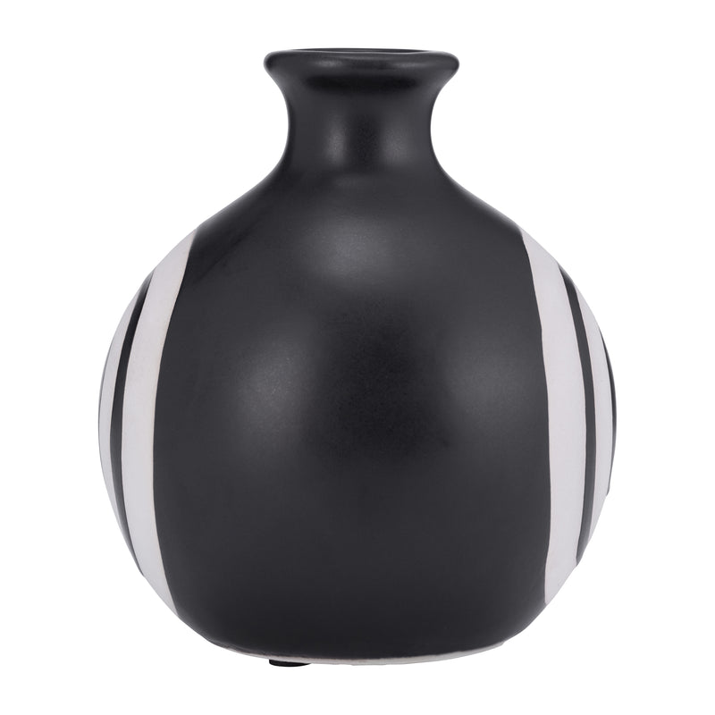 CER, 7"H ABSTRACT VASE, BLACK