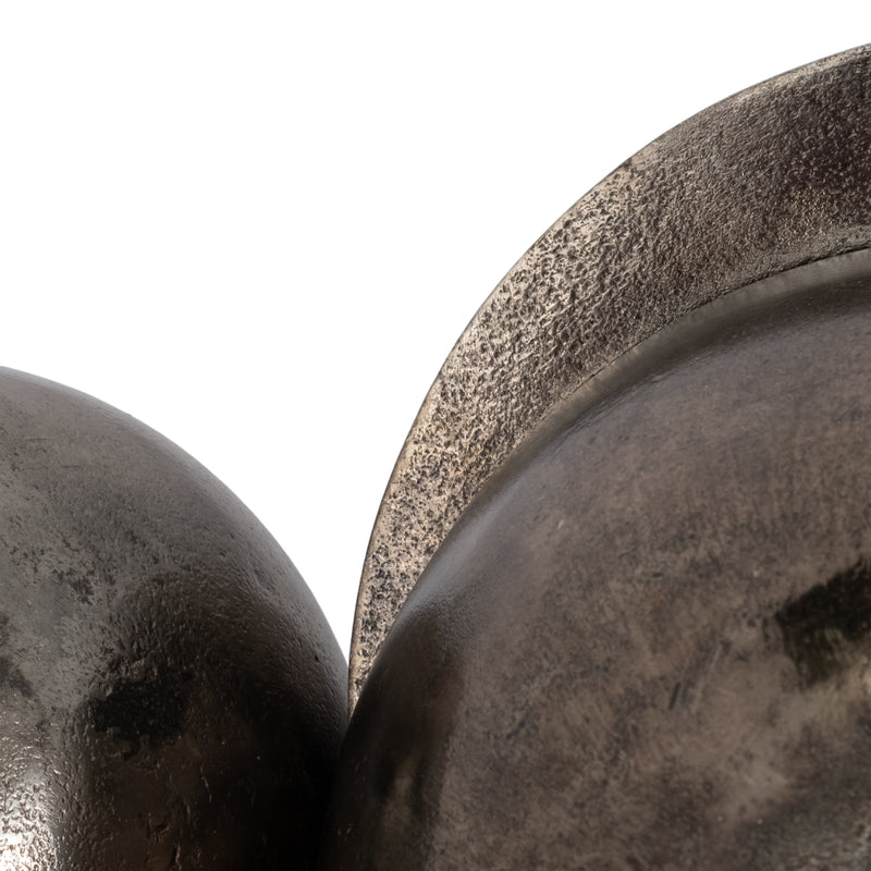 S/2 7/9" Calima Metal Orbs, Bronze