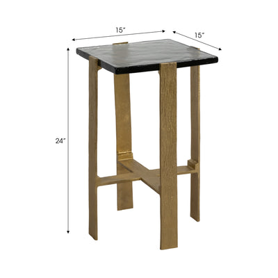 22" Kelpine Short Gold Accent Table