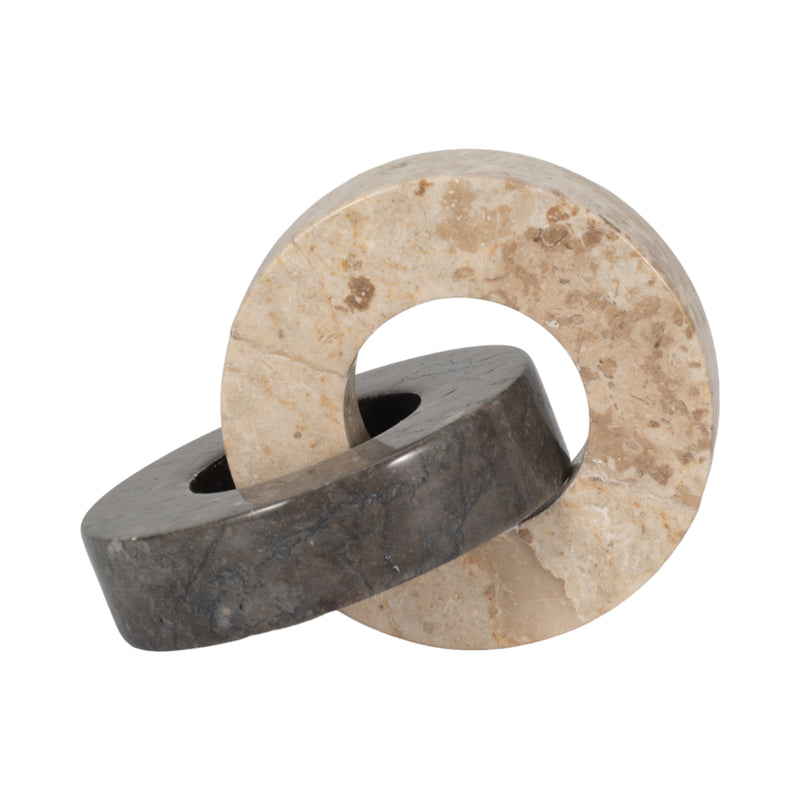 Marble, 9" 2-circle Links, 2-tone