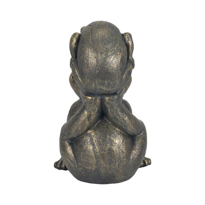 14" Frog Parent And Child Playing, Bronze