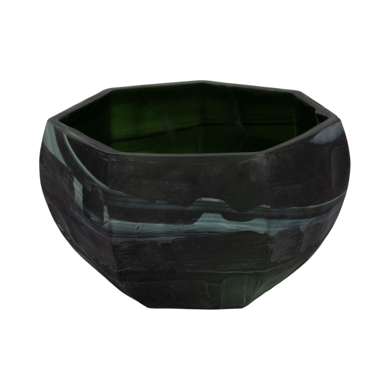 11" Savu Small Green Glass Bowl