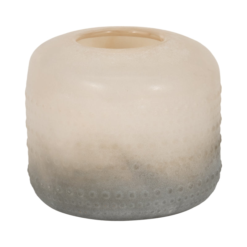 Glass 7" Textured 2-tone Vase,