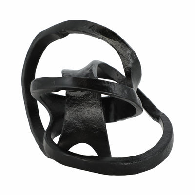 ALUMINUM KNOT SCULPTURE, 7", BLACK