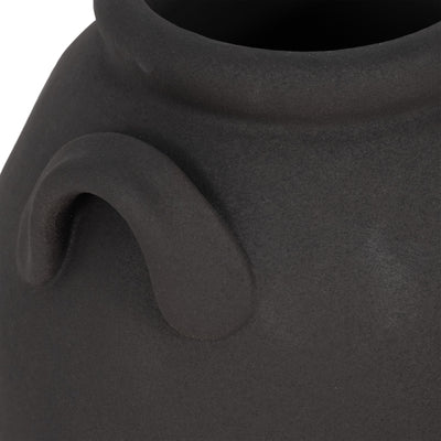 6" Rough Finish Jug With Handles, Black