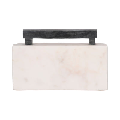 8" Marble Boombox, White/black