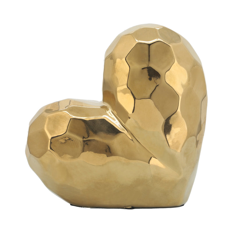 GOLD CERAMIC HEART 7.75"