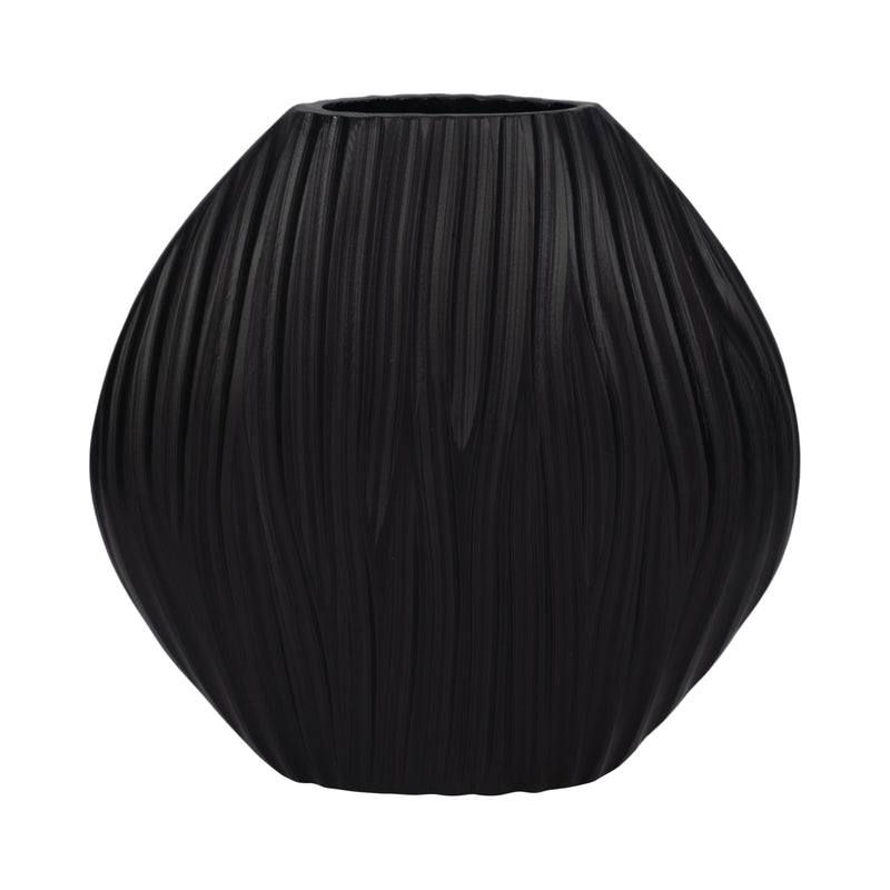 Metal, 11" Forli Small Black Vase