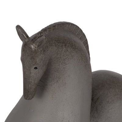 12" Curved Horse, Grey