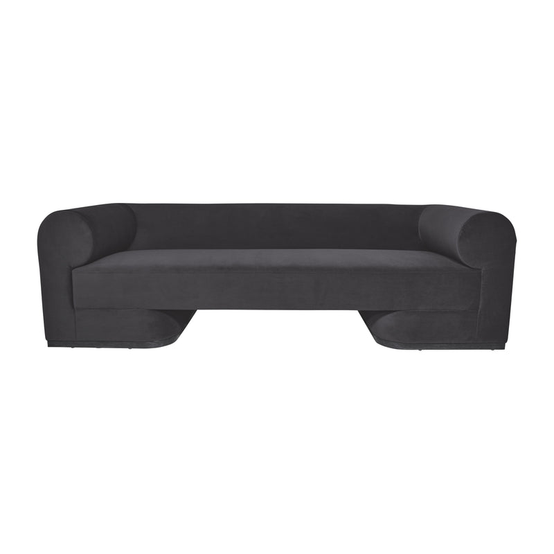 MODERN SOFA - BLACK OAK BASE,  GUNMETAL