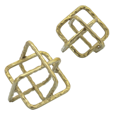 Metal 7" Square Orbs, Gold