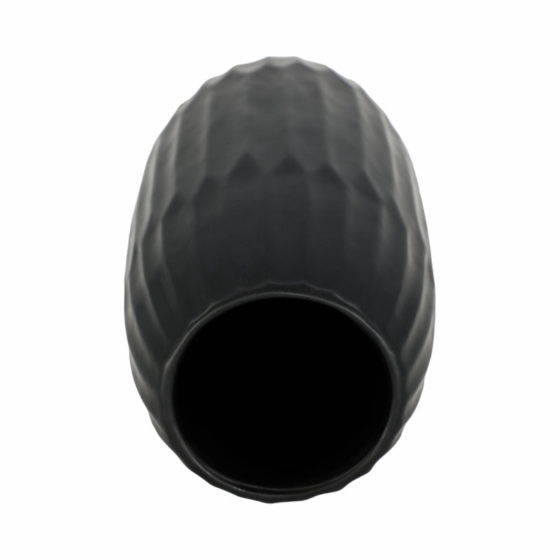 CERAMIC 16" VASE , BLACK