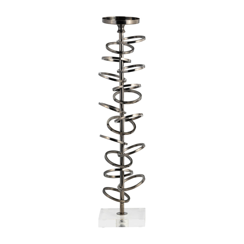 METAL, 18" RING TOSS ON ACRYLIC CANDLEHOLDER, GUNM