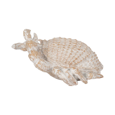 11" Resin Wicker Crab, White