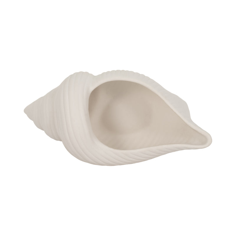 9" Conch Shell Planter, White