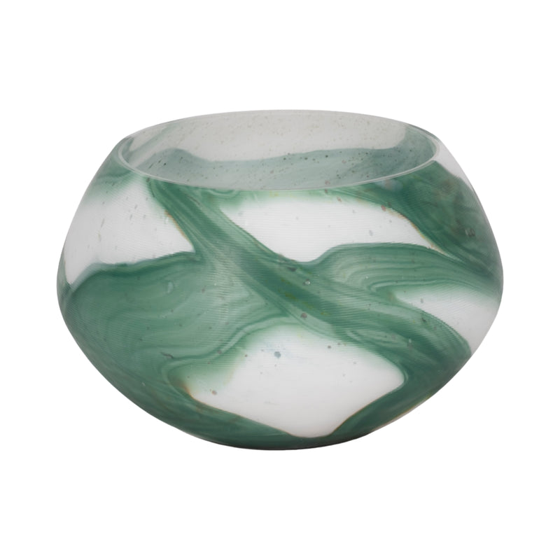 11" Ebb & Flow Bowl, Green/clear