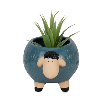 6" Sheep Planter, Blue